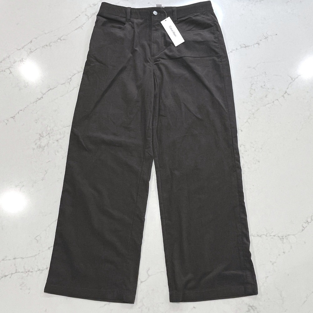 Calvin Klein Jeans Corduroy Wide Leg High Rise Pants Womens 30 Brown NEW
